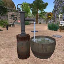 Types of pumps and hand pump operation. Second Life Marketplace Old Water Pump Fountain