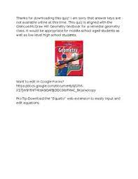 Includes information correlated to mississippi mathematics framework (revised), geometry. Glencoe Geometry Worksheets Teaching Resources Tpt