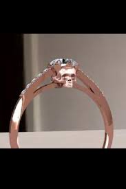 Pin By Jess Schindler On Weddings Skull Wedding Ring Skull Engagement Ring Gemstone Diamond Engagement Rings