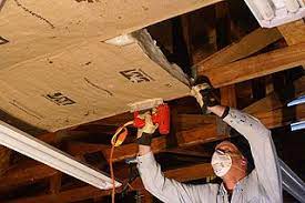 How To Install Kraft Faced Fiberglass Insulation In A Garage Ceiling With Roof Trusses Garage Insulation Garage Ceiling Insulation Fiberglass Insulation