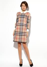 Burberry Plaid Dress Casual Dress Women Peter Pan Collar Dress Day Dress With Collar Long Sle Plaid Dress Casual Work Dresses For Women Lace Dress With Sleeves