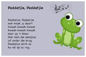 Paddatjie Paddatjie Kinderrympies In Afrikaans Kids Poems Kids Preschool Learning Afrikaans