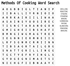Different foods respond differently when cooked. Methods Of Cooking Word Search In 2021 Words Just Cooking Word Search Puzzles