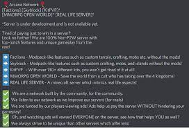 We have 75 slots open. Arcana Network 100 Non P2w Factions And Skyblock Pc Servers Servers Java Edition Minecraft Forum Minecraft Forum