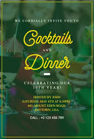 Send invitations three weeks in advance for a cocktail party. Cocktail Party Invitation Templates Photoadking