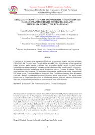 Penutup demikian proposal kegiatan corporate social responsibility (csr) dan community development ini kami buat. Pdf Kebijakan Corporate Social Responsibility Csr Pemerintah Daerah Dalam Perspektif Teori Kelembagaan