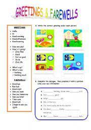 esl worksheets for beginners greetings and farewells english kids 
