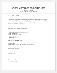9 Best Work Completion Certificates For Ms Word Word For Certificate Of Co Certificate Of Completion Template Certificate Of Completion Certificate Templates