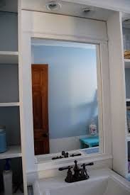 White wooden mirror wall bathroom makeup shelf rectangle small vanity storage. How To Build A Vanity Mirror Ana White