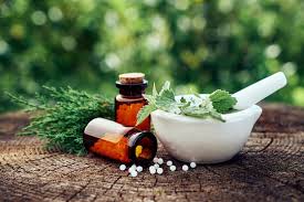 Bottle of homeopathic globules, mortar of green nettle and mint leaves,  juniper twigs. Homeopathy medicine remedies. Selective focus. Stock-Foto |  Adobe Stock
