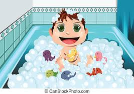 Maybe you would like to learn more about one of these? Happy Cartoon Baby Kid In Bath Tub Happy Cartoon Baby Kid Having Bath In A Bathtub Holding A Shampoo Bottle And A Scrubber Canstock