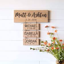 A box of table topics. Amazon Com Family Names Wood Sign Anniversary Gifts Wedding Gifts Personalized For You Family Established Gift For Women Handmade