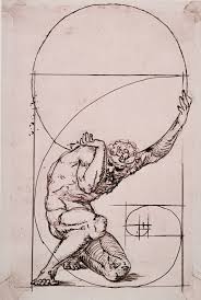 Atlas En Una Espiral De Fibonacci La Ilustracion Incluye Una Representacion Del Dibujo En Cuclillas La Figura De Atlas Realiz Art Tattoo Sketches Drawings