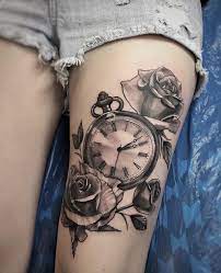 Pinterest Alexandrahuffy Time Piece Tattoo Clock And Rose Tattoo Pieces Tattoo