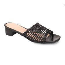 Mules Noires A Petit Talon
