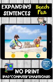Distance Learning Speech Therapy Story Starters Summer Photo Scenes Language Activities Expanding Sentences Speech Therapy