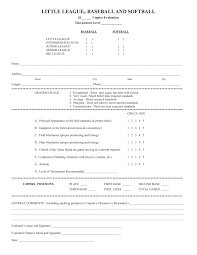 Softball player evaluation form download free. Umpire Evaluation Form Little League Baseball And Softball