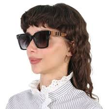 Burberry BE4335 39298G BRAND NEW Sunglasses Black Grey Square Women