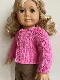 Cabled Sleeve Cardi Knitting Pattern for 18" Doll AG Doll American Girl  (064)