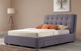 Wrington storage platform bed white king. May Grey Fabric King Size 4 Drawer Bed Frame
