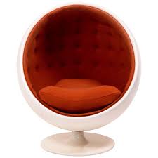 Orange Ball Chair After The Model By Eero Aarnio Wool And Fibreglass Ball Chair Bubble Chair Chairs Repurposed