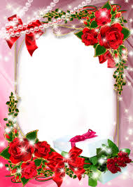 Beautiful Pink Transparent Photo Frame With Roses And Gift Rose Frame Flower Frame Floral Border Design