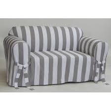 Breakwater Bay Stripe Box Cushion Slipcover In 2020 Slipcovers Slipcovered Sofa Loveseat Slipcovers