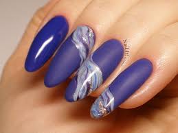Marble Wave Nail Art Made With Indigo Nails Kurt Cobalt Gel Polish Wave Nails Blue Gel Nails Indigo Nails