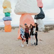 And then off to the left you can see the seven magic mountains! Seven Magic Mountains In Las Vegas Nevada Travel Guide What To See Eat Do Seven Magic Mountains Las Vegas Trip Vegas Trip
