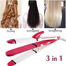 With the iron closed around the hair (be sure to do this quickly not to burn your hair), you'll want to rotate the flat iron half a turn and then slide it down through the hair. Hair Straightener And Curler 3 In 1 Ceramic Hair Curling Iron Hair Straighteners Crimper Hair Styler Tools Flat Iron With Worldwide Dual Voltage 100 240v Shopznowpk