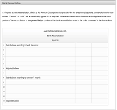 solved bank reconciliation and entries amount description