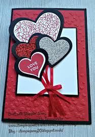 The red card in the photo is a single sheet and the others open with a little doily cut out on the inside. Stampin Jenny Valentine Cards Valentines Day Cards Handmade Valentine Cards Handmade Diy Valentines Cards