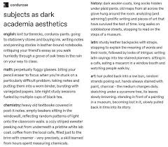 Bedroom aesthetic quiz 2020 eng sub. Subjects As Dark Academia Aesthetics Academia Aesthetics Dark Aesthetic Dark Academia
