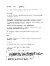 Can you pass a bas. Questions About Religions Around The World