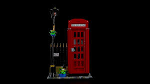 레고 21347 용 Hprosper LED 조명 배터리 상자가있는 레드 런던 전화 상자 장식 램프 (레고 빌딩 블록은 포함되지 않음)