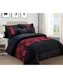 Smooth and soft finish for comfortable feel, phenomenal fabrication. Barka Jacquard Duvet Cover Set In Black Red