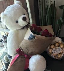 A gorgeous decorative teddy bear made of soft synthetic roses in a romantic red color. Large Teddy Bear Delivery Cheaper Than Retail Price Buy Clothing Accessories And Lifestyle Products For Women Men