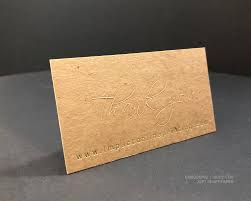 Making cards of cardboard and heavy kraft paper. Embossed Kraft Business Cards