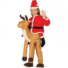Costumi da babbo natale e babba natale. Costume Sulle Spalle Babbo Natale Su Renna Bambino Acquistare Online