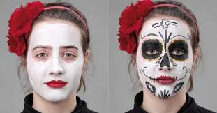 15 scary halloween mund zahne halbes gesicht make up fur. Mexikanische Totenmaske Schminken Step By Step