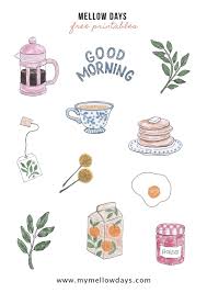Breakfast En 2020 Autocollants Imprimables Gratuits Autocollants Imprimables Mini Dessin