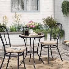 Bistro tables are often small and round, creating an intimate dining experience, but square tables are also available to fit your patio layout. Bistro Sets Target