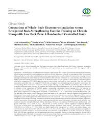 If you are starting from scratch it's recommended to use biblatex since that package provides localization in several languages, it's actively developed and makes bibliography management easier and more flexible. Pdf Clinical Study Comparison Of Whole Body Electromyostimulation Versus Recognized Back Strengthening Exercise Training On Chronic Nonspecific Low Back Pain A Randomized Controlled Study
