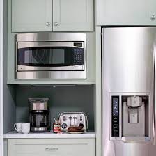Lakefront Cottage Kitchen Makeover Coffee Station Kitchen Built In Microwave Cabinet Coffee Kitchen