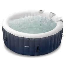 Portable bathtub spa with heater. Inflatable Hot Tub 2 4 Person Blow Up Portable Spa With Built In Heater And Bubble Massage Round Walmart Com Walmart Com