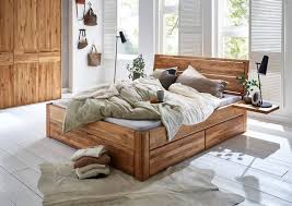 massief grenen beuken of wild eiken tjoernbo tweepersoons bed gratis bezorging montage grote collectie houten tweep houten bed bed met lade thuis