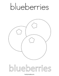 Blueberry clipart black and white. Blueberries Coloring Page Twisty Noodle