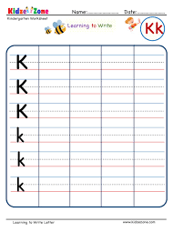 letter k writing worksheet kidzezone