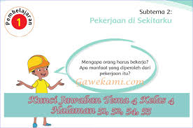 Kunci jawaban tema 7 kelas 2 di bawah ini diharapkan dapat membantu orang tua dan guru dalam mengoreksi jawaban siswa. Kunci Jawaban Buku Siswa Tema 4 Kelas 4 Subtema 2 Halaman 51 52 54 55 Gawe Kami