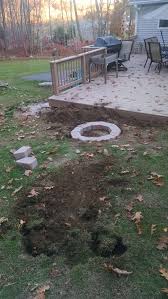 The ring doesn't have to be a perfect circle — you can always fill in behind the blocks with dirt or paver base. How Not To Build A Fire Pit Creating My Happiness